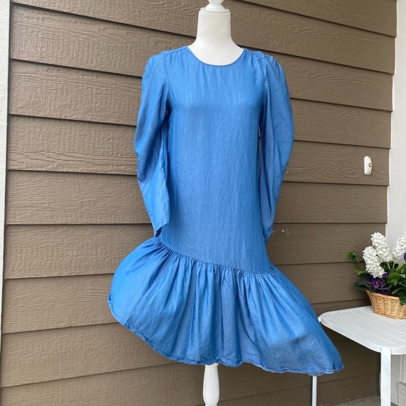 navy blue dress for baby girl ZARA TRF Asymmetric Denim dress 5520/280 main image 0